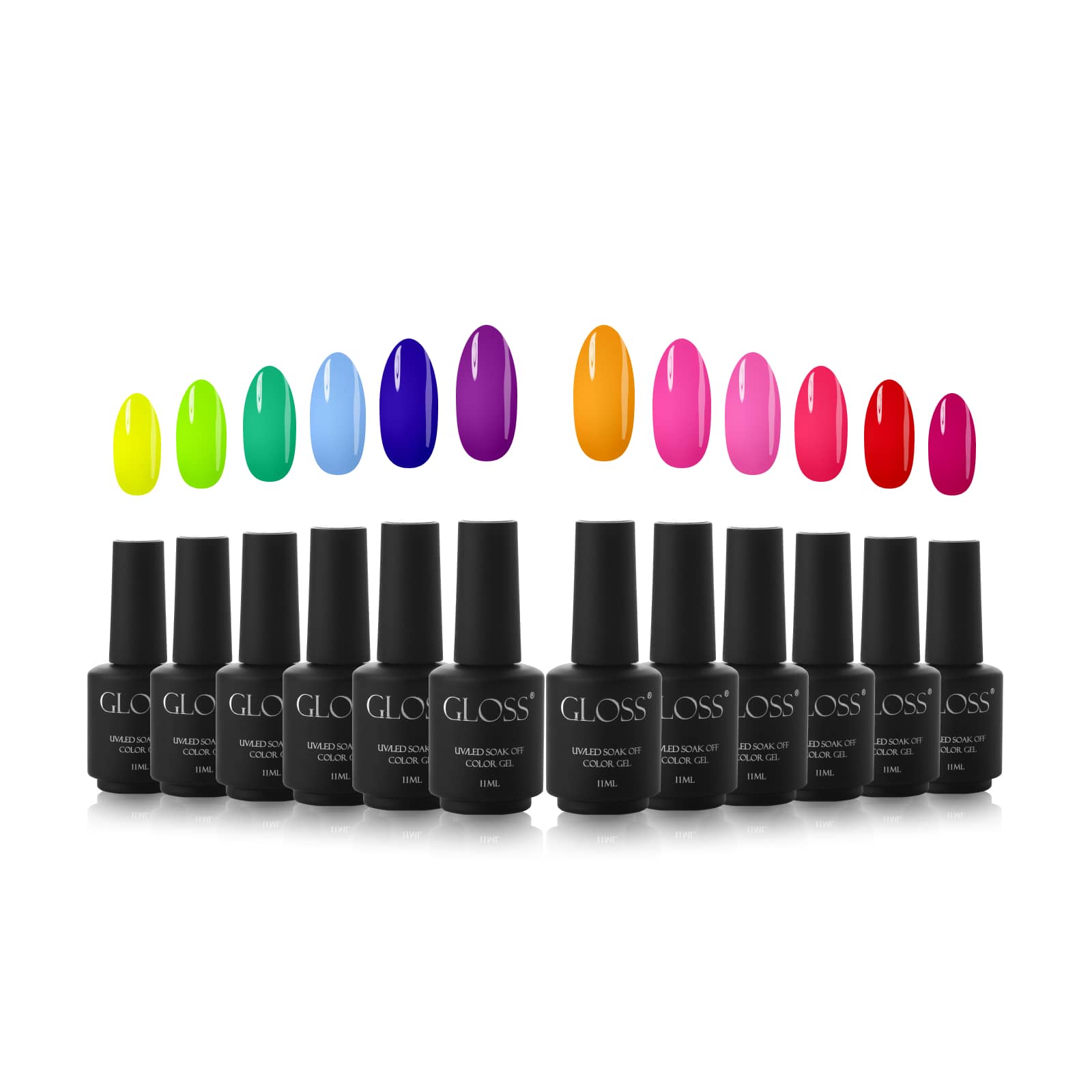 GLOSS Color gel set "Bright Spectrum", 12 pcs (11 ml)